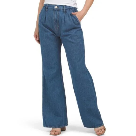 NEW DEREK LAM 10 CROSBY Made In Usa High Rise Pleated Trousers blue 864tn
